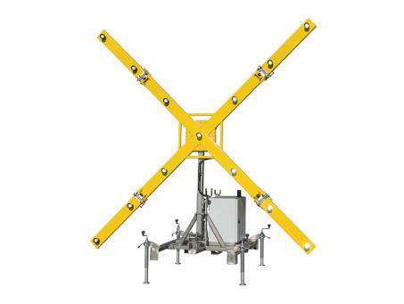 Mobilní světelný kříž FIREFLY pro označení uzavření ranveje